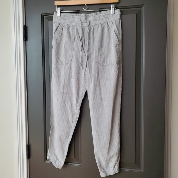 Gap Pants Gray Elastic Waist Drawstring Womens Size M Chambray Cotton Joggers - Picture 6 of 12